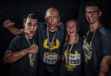 Leichtathleten laufen beim Survival-Run
