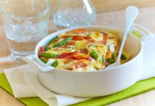 Mediterrane Frühlingslasagne mit Schinken