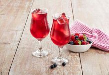 Orange Spritz mit Erdbeer Himbeer Rhabarber Tee – Zubereitet mit: Lipton