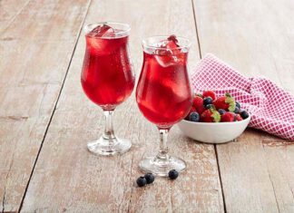 Orange Spritz mit Erdbeer Himbeer Rhabarber Tee – Zubereitet mit: Lipton