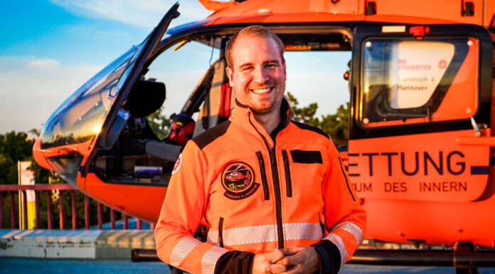 Garbsener Notfallsanitäter Philipp Petzold verstärkt das Team des Rettungshubschraubers Christoph 4