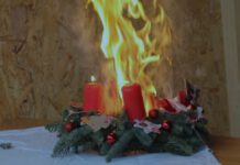 „Advent, Advent, die Wohnung brennt“ – Das wollen wir alle nicht! So schützen Sie Ihr Zuhause in der Weihnachtszeit Symbolbild Pressemitteilung DFV vom 24.11.2022 : Brennender Adventskranz