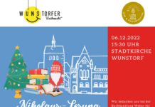 Nikolaus-Lesung mit Wunstorfer Lese- und Kulturfestival und Einweihung Wunstorfer Innenstadt-Smiley Lesefestival Nikolaus 2022