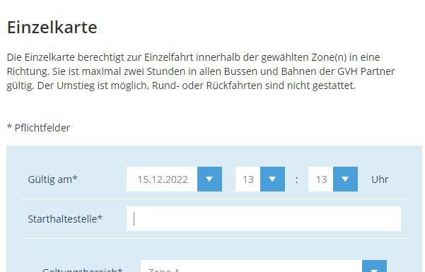 Tarifwechsel im GVH: Neue Produkte und moderate Preisanpassung ab Sonntag, 01. Januar 2023