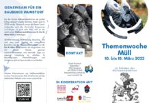 Spannende Veranstaltungen in der Themenwoche Müll – Anmeldungen ab sofort möglich Themenwoche Müll 2023. Flyer der Stadtverwaltung Wunstorf
