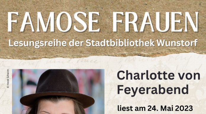 Multimediale Abendlesung am 24. Mai in der Stadtkirche: „Caroline Märklin“ Multimediale Abendlesung am 24. Mai . Foto: Stadt Wunstorf