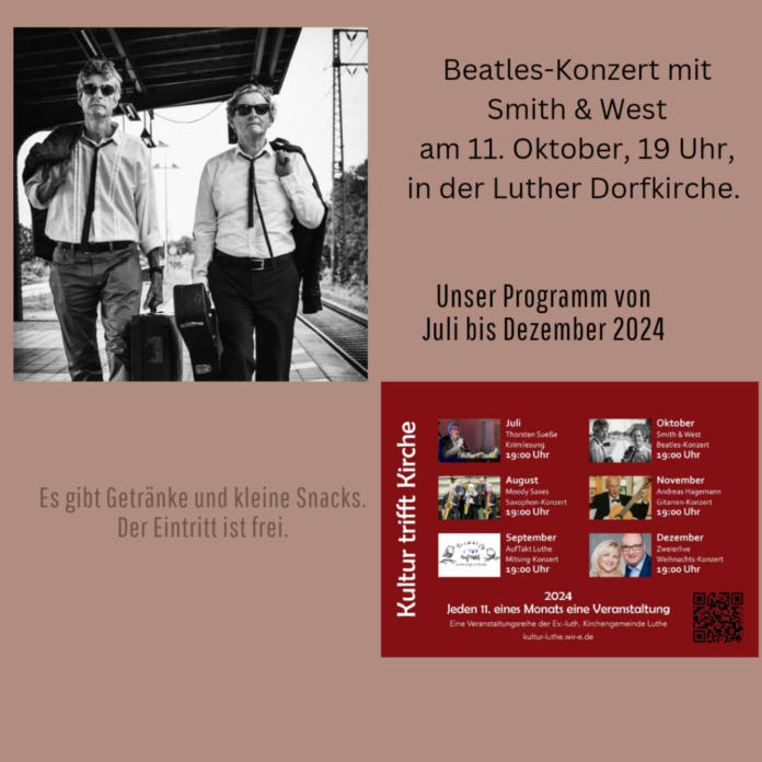 Kultur trifft Kirche: Beatles-Konzert mit Smith & West We