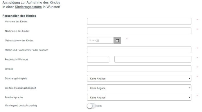 Anmeldungen für Kindertagesstätten bis 15. Januar 2025 Anmeldungen für Kindertagesstätten bis 15. Januar 2025