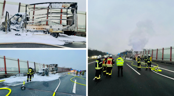 Kleinlaster in Vollbrand – Feuerwehreinsatz auf der A2 führt zu Verkehrschaos. Kleinlaster in Vollbrand - Feuerwehreinsatz auf der A2 führt zu Verkehrschaos