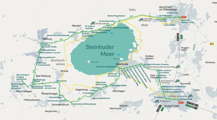 Fahrradbus Linie 835: Ausflüge rund um das Steinhuder Meer ab März 2025 Die Linie 835 fährt ab 29.03.2025 mit dem Fahrradbus wieder rund um das Steinhuder Meer.