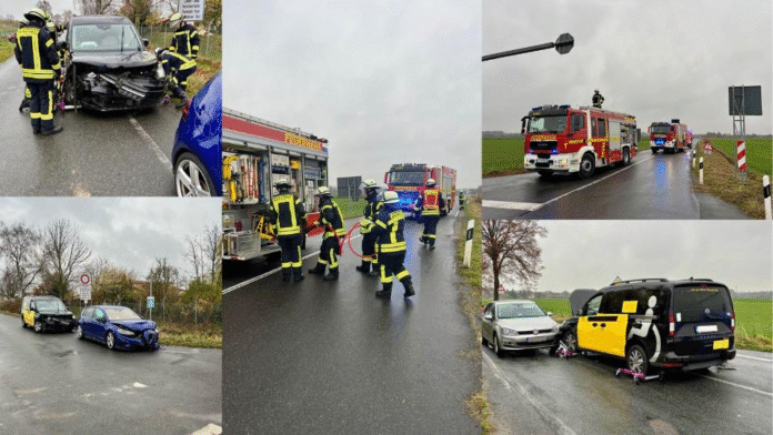 Verkehrsunfall in Klein Heidorn – Vier leicht verletzte Personen wurden bei einem Crash heute Nachmittag versorgt