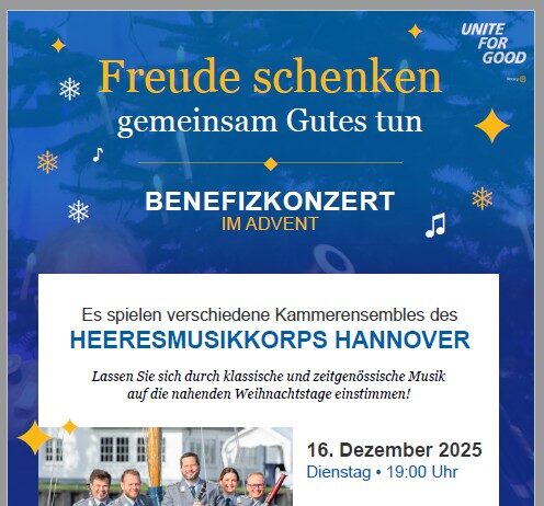 Freuen Sie sich auf die Klangfarben des Advent beim Benefizkonzert des Rotary-Clubs Freuen Sie sich auf die Klangfarben des Advent beim Benefizkonzert des Rotary-Clubs Garbsen-Wunstorf am 16. Dezember 2025