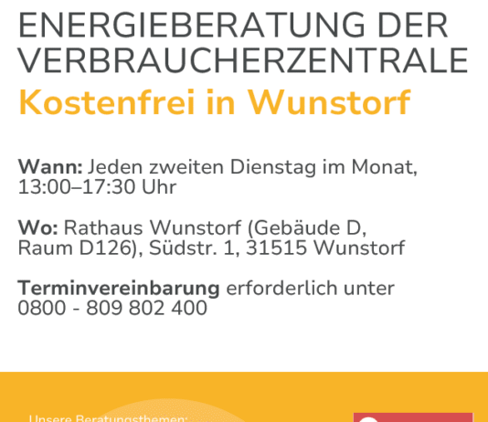 Kostenfreie Energieberatung in Wunstorf ab März 2026 für alle Bürger Energieberatung der Verbraucherzentrale: Kostenlose Hilfe für alle Bürger im Rathaus. Informieren und profitieren