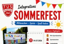 Integratives Sommerfest in Wunstorf beim TuS Integratives Sommerfest in Wunstorf beim TuS: Der Verein lädt am 04.07.2026 auf den Sportplatz an der Rudolf-Harbig-Straße ein